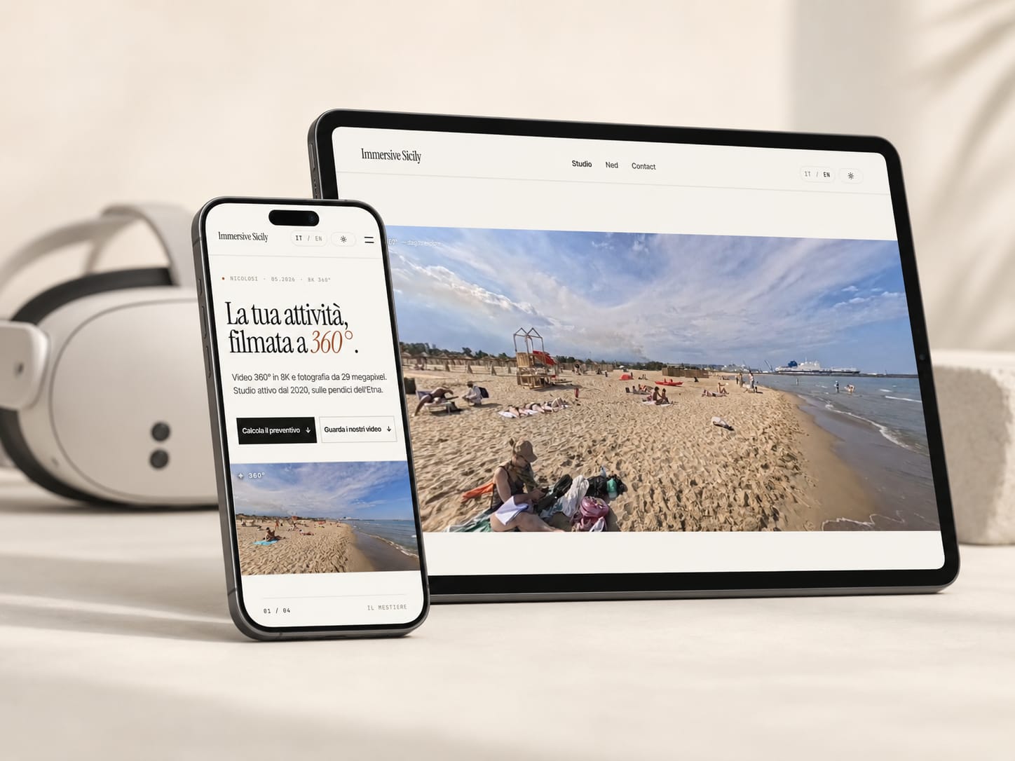 Anteprima di un sito per turismo esperienziale realizzato da Showww